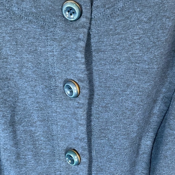 TRINA TURK Sleeveless Knit Dress Button Up Front Blue NO SIZE TAG - Picture 4 of 4